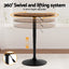 Artiss Height Adjustable Bar Table 360 Swivel Round Gaslift Design 60cm Rustic Brown Black