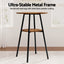Artiss Industrial Bar Table with 2-Tier Organizer Weather-Resistant MDF Top Steel Frame