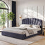 Artiss King Bed Frame with Lift Up Storage and USB Ports Grey