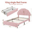 Artiss King Single Bed Frame with 1 Storage Drawers Upholstered Velvet Platform Bed LED Headboard Pink