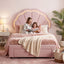 Artiss King Single Bed Frame with 1 Storage Drawers Upholstered Velvet Platform Bed LED Headboard Pink