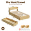 Artiss King Single Bed Frame with 2 Drawers Platform Bed with Headboard Bed Base with USB Ports Natural