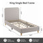 Artiss King Single Bed Frame with Headboard, Faux Linen Fabric Grey
