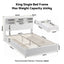 Artiss King Single Bed Frame with Storage, 4 Drawers, USB and Night Light White