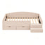 Artiss King Single Upholstered Daybed with Stairs & Storage Drawers, Beige