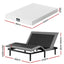 Artiss King size bed frame & Giselle Bedding King Mattress Combo, adjustable bed Base for Snoring Relief, Independent Head Foot Incline, Wireless Remote, Black,20cm Thickness
