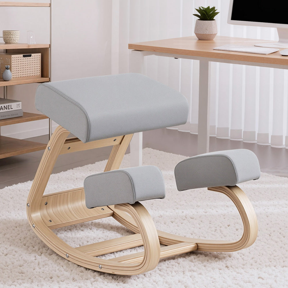 Artiss Kneeling Chair Ergonomic Posture Chair with Memory Foam Balance Stool for Home Office Gaming 120kg Weight Capacity Gray
