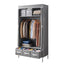 Artiss Large Portable Clothes Closet Wardrobe with Tiebacks Grey