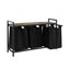 Artiss Laundry Basket with 3 Pull-out Bags Metal Frame Black