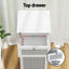 Artiss Laundry Hamper Cabinet Bathroom Storage White Rattan Clothes Basket