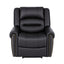 Artiss Leather Manual Recliner Chair with USB Charge Port, Overstuffed Armchair Sofa for Living Room and Nursery, Asjustable Theater Reclining Lounge with Comfortable Wide Seat, 150kg Capacity, Black