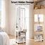 Artiss Lockable Jewellery Cabinet, Mobile Frameless Mirror, White