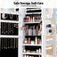 Artiss Lockable Jewellery Cabinet, Mobile Frameless Mirror, White