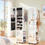 Artiss Lockable Jewellery Cabinet, Mobile Frameless Mirror, White