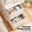 Artiss Lockable Jewelry Armoire with Mirror, Freestanding Organizer Cabinet with Drawers, White