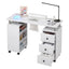 Artiss Manicure Table Nail Desk with Built-in Dust Collector Beauty Salon Station Drawers Shelves Wrist Cushion Wheels White