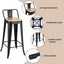 Artiss Metal Bar Stools Set of 2 Counter Height Barstools 77cm Seat Height w/ Removable Back