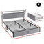 Artiss Metal Bed Frame King Size LED Charging Station 2 Drawers