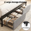 Artiss Metal Bed Frame King Size LED Charging Station 2 Drawers