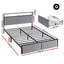 Artiss Metal Bed Frame Queen Size LED Charging Station 2 Drawers