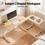 Artiss Mobile Laptop Desk Set 2-In-1 C-Shaped Nesting Table Oak