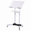 Artiss Mobile Lectern Stand, Adjustable Sit-to-Stand Presentation Podium w/ Wheels White