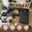 Artiss Modular Sectional Sofa Bed U-Shape 4-Seater Couch Chaise Ottoman Corduroy