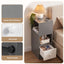 Artiss Narrow Bedside Table Grey Small Side Cabinet 1 Drawer