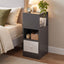 Artiss Narrow Bedside Table Grey Small Side Cabinet 1 Drawer