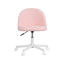 Artiss Office Chair Armless Swivel Vanity Desk Chair with Wheels Teddy Fleece Pink
