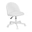 Artiss Office Chair Armless Swivel Vanity Desk Chair with Wheels Teddy Fleece White