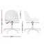 Artiss Office Chair Armless Swivel Vanity Desk Chair with Wheels Teddy Fleece White