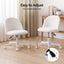 Artiss Office Chair Armless Swivel Vanity Desk Chair with Wheels Teddy Fleece White