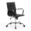 Artiss Office Chair Conference Chairs PU Leather Mid Back Black