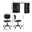 Artiss Office Desk & Chair Set 120cm Computer Desk with 3 Drawers & Open Shelves, Ergonomic Armless Office Chair with Wheels, Height Adjustable for Home Office Study