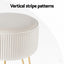 Artiss Ottoman Foot Stool Vanity Velvet Round White