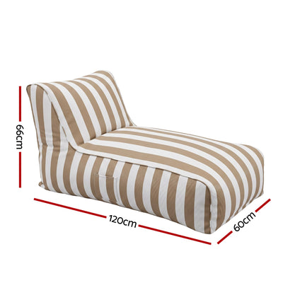 Artiss Outdoor Bean Bag Chair Cover (No Filler) Splash-Proof Beanbag Lounge Sofacover Stuffed Animal Storage Bean Bag Cover for Patio Poolside Relaxing, Taupe