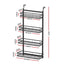 Artiss Over Door Bathroom Rack Hanging Organiser 4 Tier No Drill 91cm Black