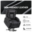 Artiss Power Lift Recliner Chair with Massage and Heat for Elderly, Electric Sofa Reclining Chair with USB and Phone Holder, PU Leather Comfy Armchair for Living Room, 2 Cup Holder & 4 Pockets, Black