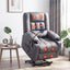 Artiss Power Lift Recliner Chair with Massage and Heat for Elderly, Electric Sofa Reclining Chair with USB and Phone Holder, PU Leather Comfy Armchair for Living Room, 2 Cup Holder & 4 Pockets, Grey