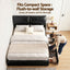 Artiss Queen Bed Frame Gas Lift Storage 3 Drawers Adjustable Headboard Platform Bed Black