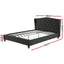 Artiss Queen Bed Frame Wingback Headboard Charcoal Grey Linen Upholstered Platform Bed Base