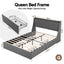 Artiss Queen Bed Frame with 4 Storage Drawers and Charging Station Tufted Wingback Headboard 300kg Loads Charcoal Grey