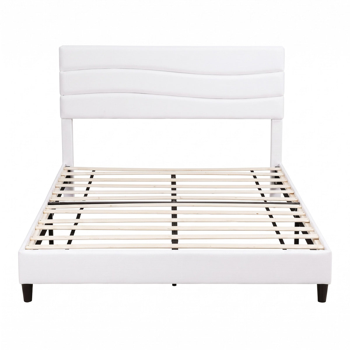 Artiss Queen Bed Frame with Storage Adjustable Headboard Platform Base Linen Fabric Charging Ports