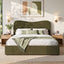 Artiss Queen Bed Frame with Storage Drawer, Chenille Curved Headboard