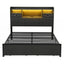Artiss Queen Bed Frame with Storage Drawers & Headboard, 2 Drawer, USB, LED