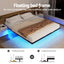 Artiss Queen Bed Frame,Floating Metal Bed Frame with Smart LED Lights - Sturdy Metal Platform Bed Base, Silent Design, Tool-Free Assembly, 300KG Capacity for Home/Hotel/Master Bedroom?