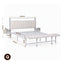 Artiss Queen Metal Bed Frame Boucle Headboard Charging Station Side Table White
