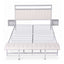 Artiss Queen Metal Bed Frame Boucle Headboard Charging Station Side Table White