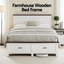 Artiss Queen Wooden Bed Frame and 2 Bedside Table Bedroom Furniture Set